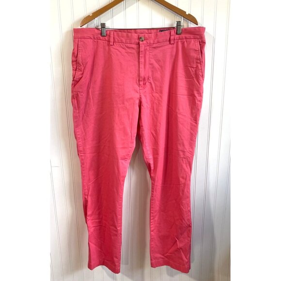 Vineyard Vines Breaker Pant Mens 40x32 Salmon Pink‎ Chino Twill Flat Front - Picture 1 of 9